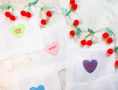 Valentine Conversation Hearts - Set of 4