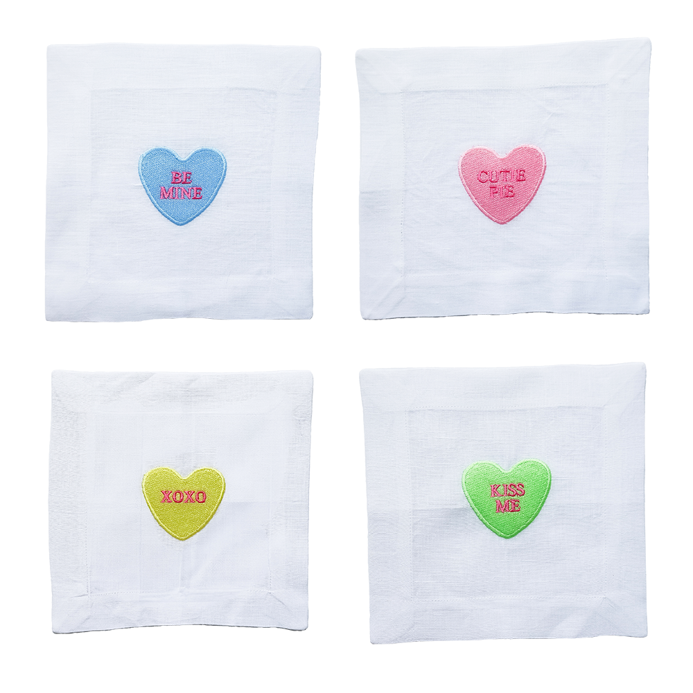 Valentine Conversation Hearts - Set of 4