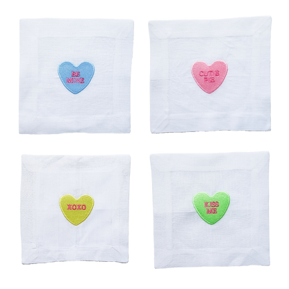 Valentine Conversation Hearts - Set of 4