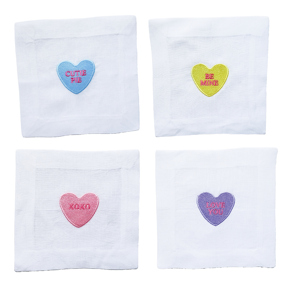 Valentine Conversation Hearts - Set of 4