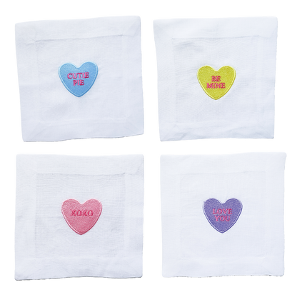 Valentine Conversation Hearts - Set of 4