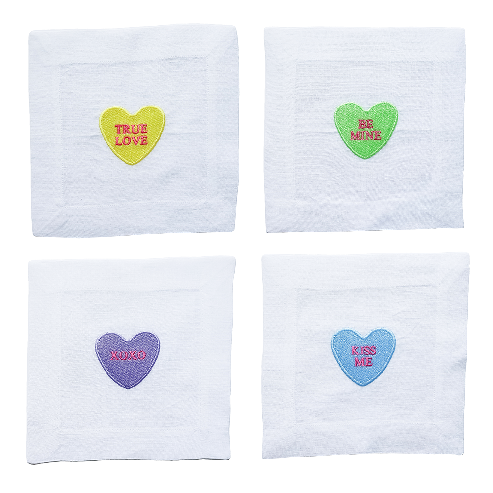 Valentine Conversation Hearts - Set of 4