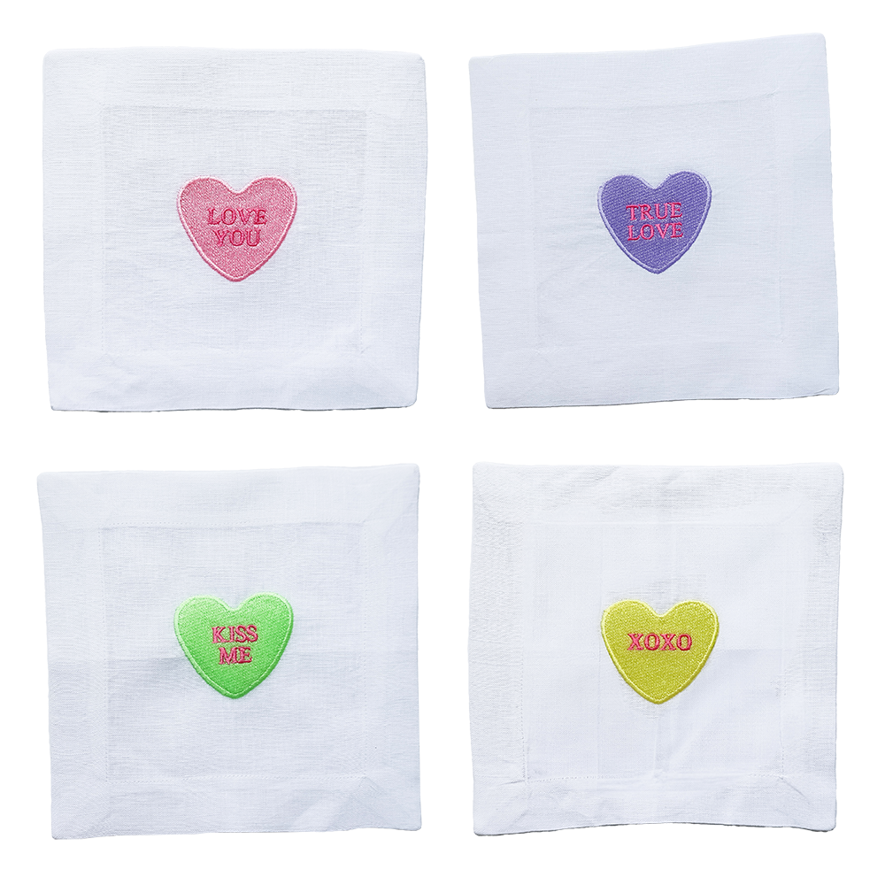 Valentine Conversation Hearts - Set of 4
