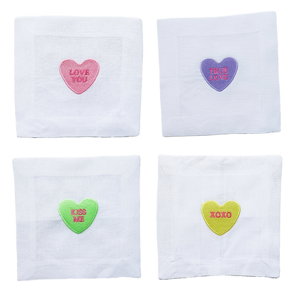 Valentine Conversation Hearts - Set of 4